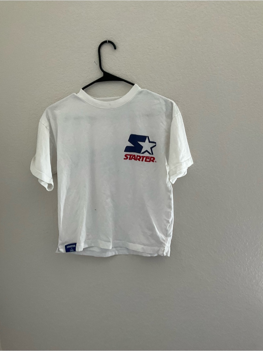 STARTER White Tee with Blue Star & Red Logo